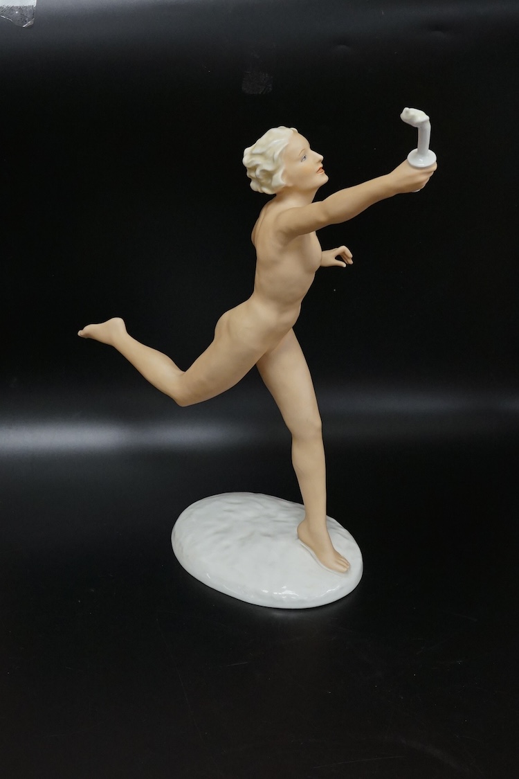 A German porcelain 'Olympics' figurine, 38cm high